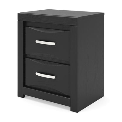 Jeffon - Two Drawer Night Stand - Black