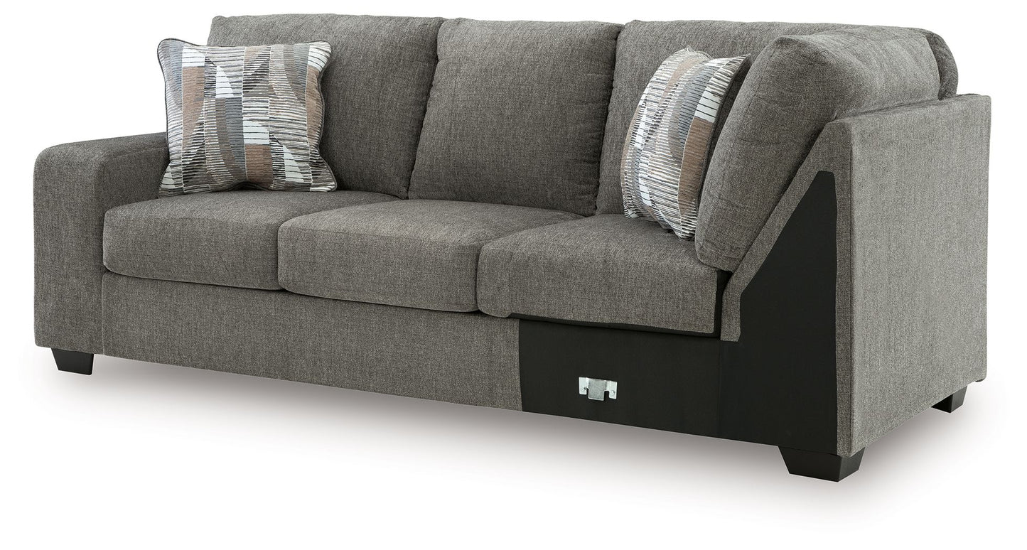 Newellen - LAF Sofa With Corner Wedge - Greystone