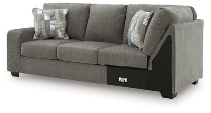 Newellen - LAF Sofa With Corner Wedge - Greystone
