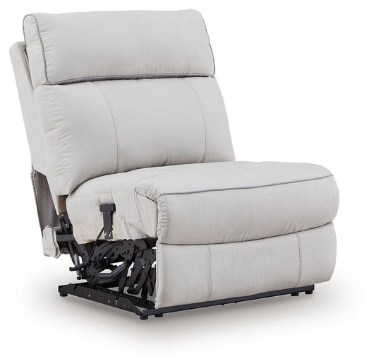 Grafton Pike - Power Armless Recliner With Adjustable Headrest - Pearl / Ash
