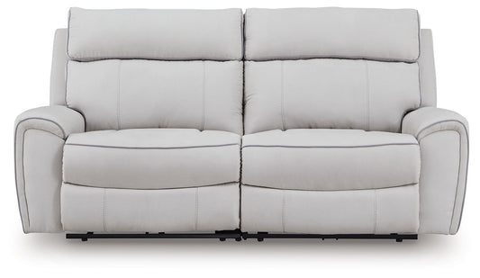 Grafton Pike - 2-Piece Power Reclining Loveseat - Pearl / Ash