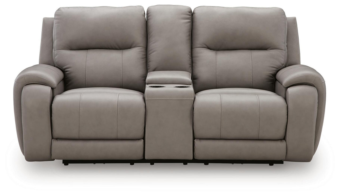 Trendsetter - Power Reclining Loveseat With Audio Seating - Ash