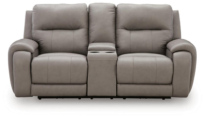 Trendsetter - Power Reclining Loveseat With Audio Seating - Ash