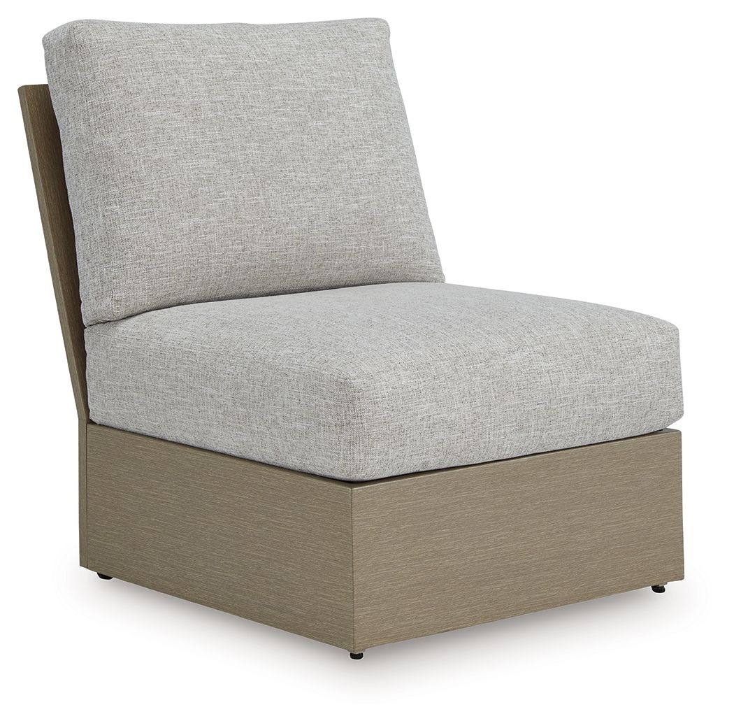 Kimpton Isle - Armless Chair With Cushion - Brown / Beige