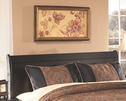 Huey Vineyard - Queen Sleigh Headboard - Black
