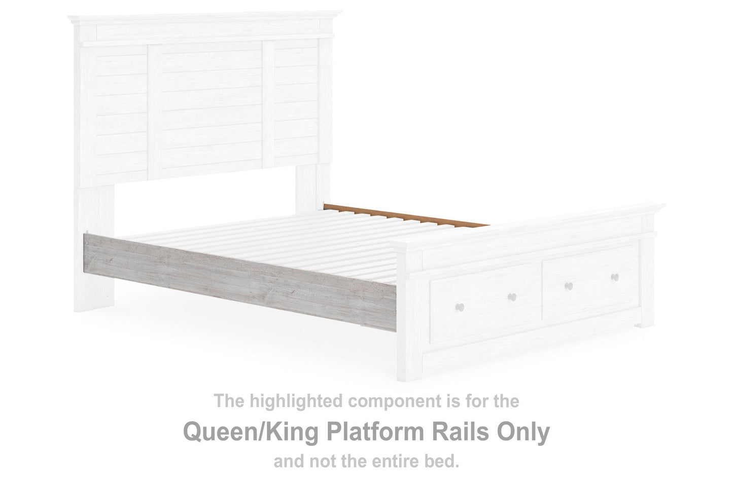 Fenderport - Queen/King Platform Rails - Whitewash