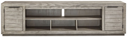 Naydell - XL TV Stand w/Fireplace Option - Gray