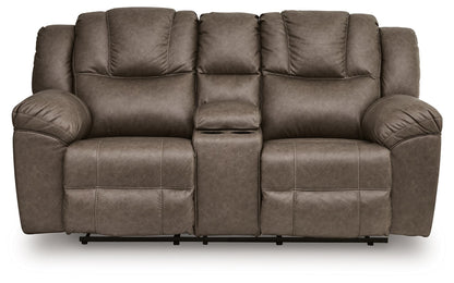 Knoxlee - Double Reclining Loveseat With Console - Driftwood