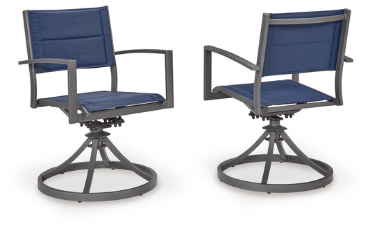 Point Bonita - Sling Swivel Chair (Set of 2) - Blue / Gray