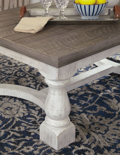 Havalance - Rectangular Cocktail Table - Gray / White