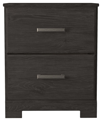Belachime - Two Drawer Night Stand - Charcoal