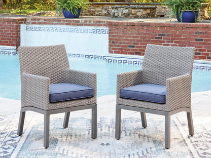 Dillon Beach - Arm Chair With Cushion (Set of 2) - Blue / Gray