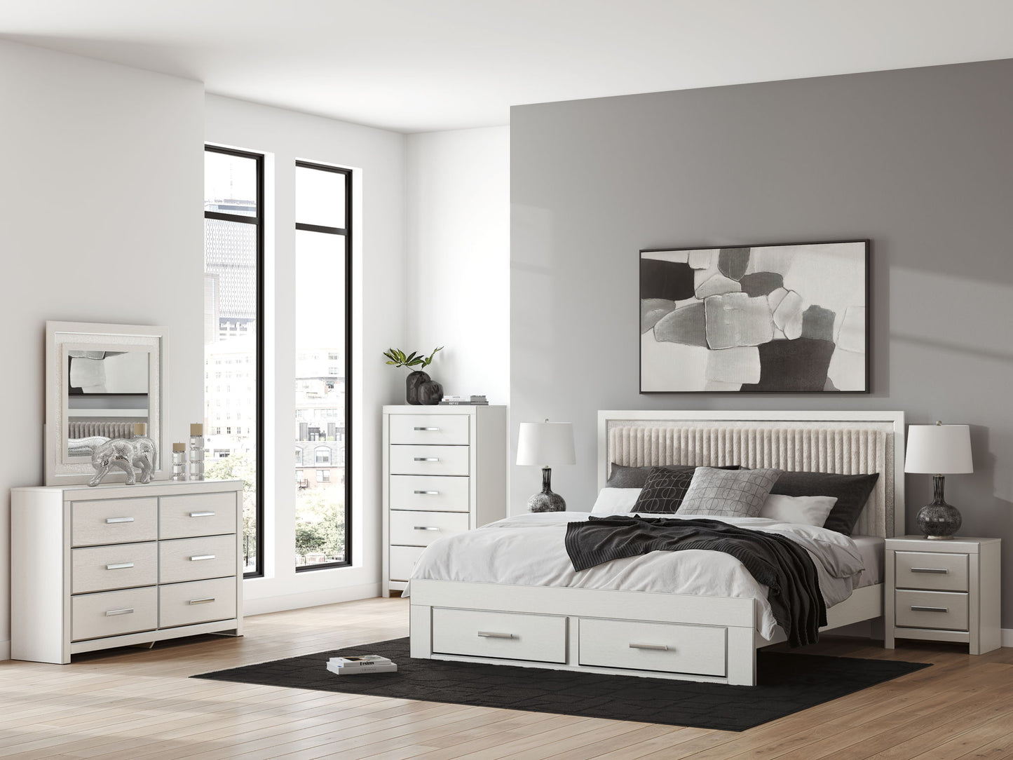 Birmonton - Upholstered Panel Platform Storage Bedroom Set