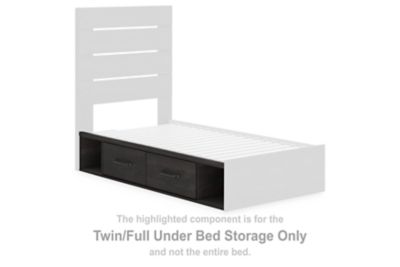 Delmorta - Twin/Full Under Bed Storage - Dark Gray