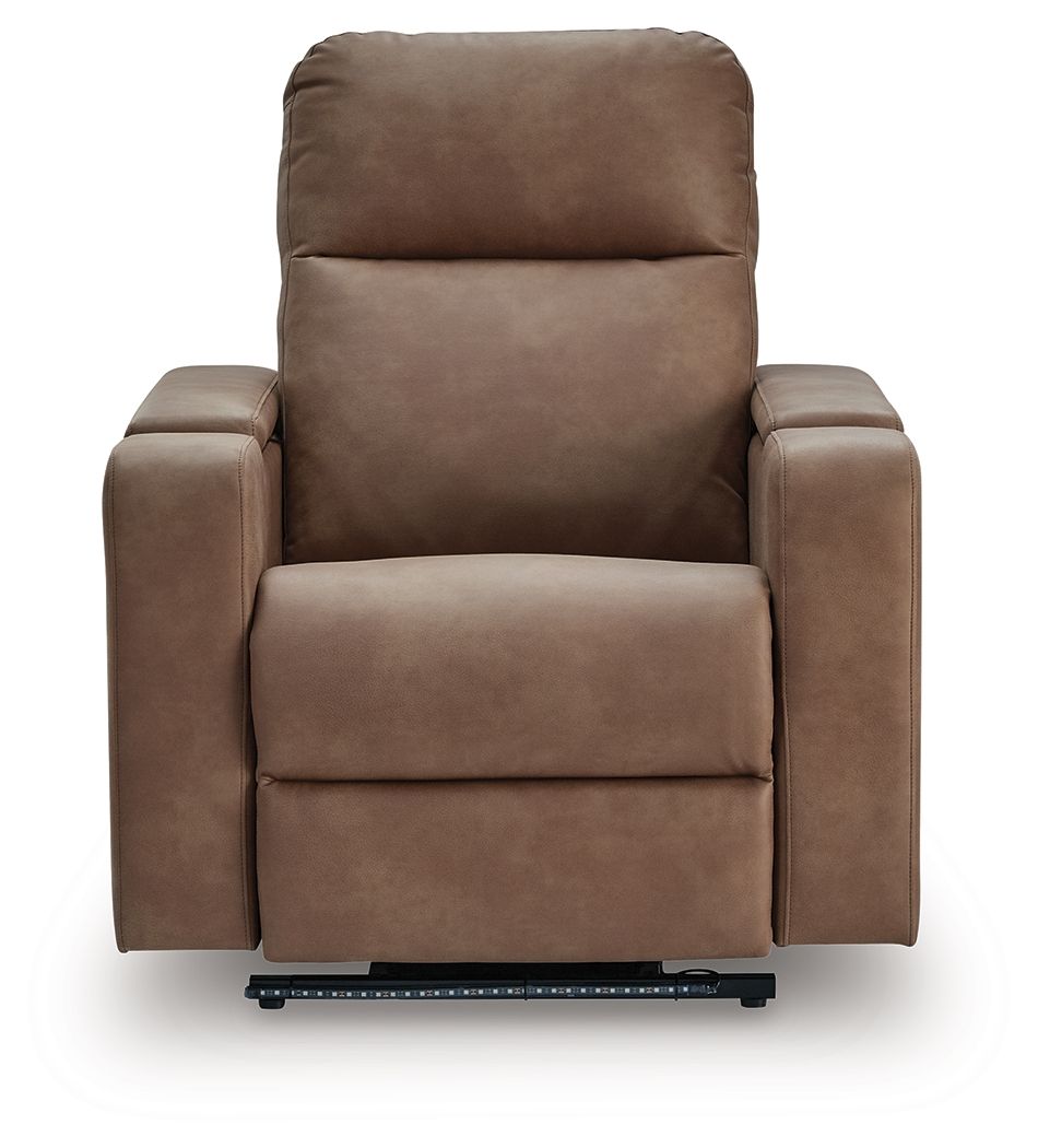 Flinlock - Glider Power Recliner With Audio System - Caramel