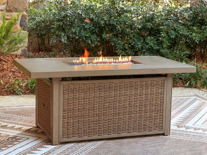 Revare Beach - Rectangular Fire Pit Table - Beige