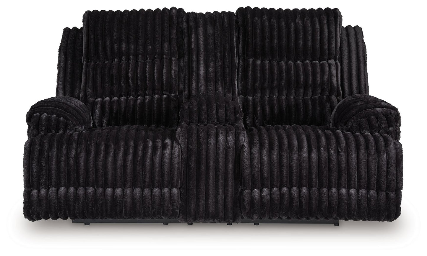 Technique - Double Reclining Power Loveseat With Console