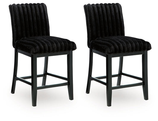 Lilyberg - Upholstered Barstool (Set of 2) - Black