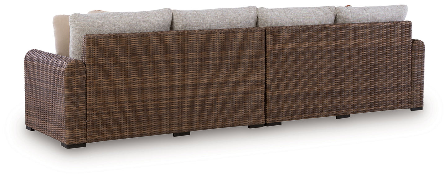 Angel Island - RAF/LAF Loveseat With Cushion (Set of 2) - Beige / Brown