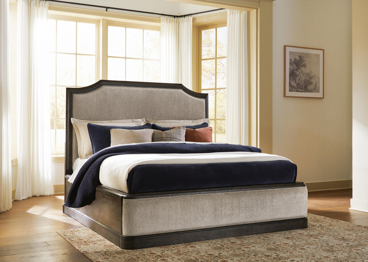 Bannette - King Upholstered Panel Bed - Dark Brown