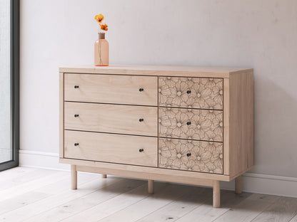 Shapella - Six Drawer Dresser - Tan