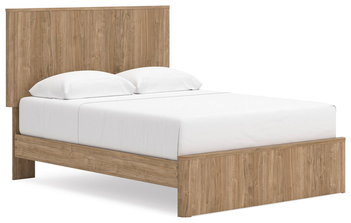 Dovander - Queen Panel Platform Bed - Warm Natural Brown