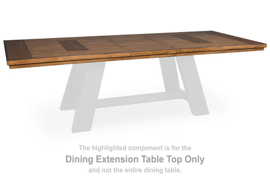 Chadworth - Rectangular Dining Room Extension Table Top - Brown / Black