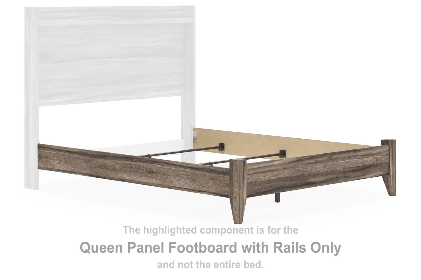 Baystorm - Queen Panel Footboard With Rails - Brown
