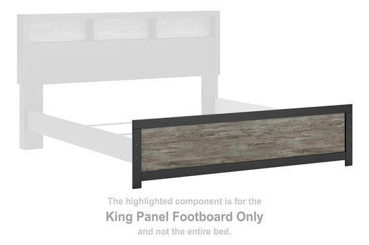 Jonnifer - King Panel Footboard - Black / Gray
