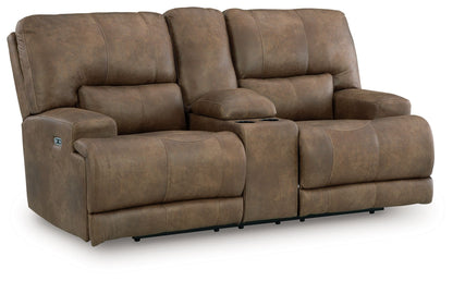 Time-Piece - Power Reclining Loveseat With Console / Adjustable Headrest - Earth