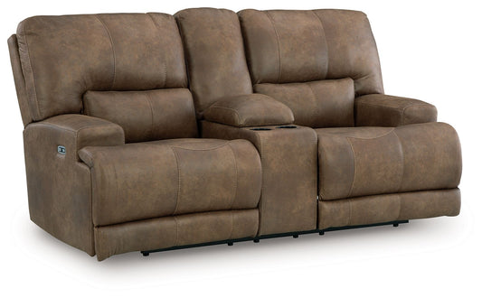 Time-Piece - Power Reclining Loveseat With Console / Adjustable Headrest - Earth