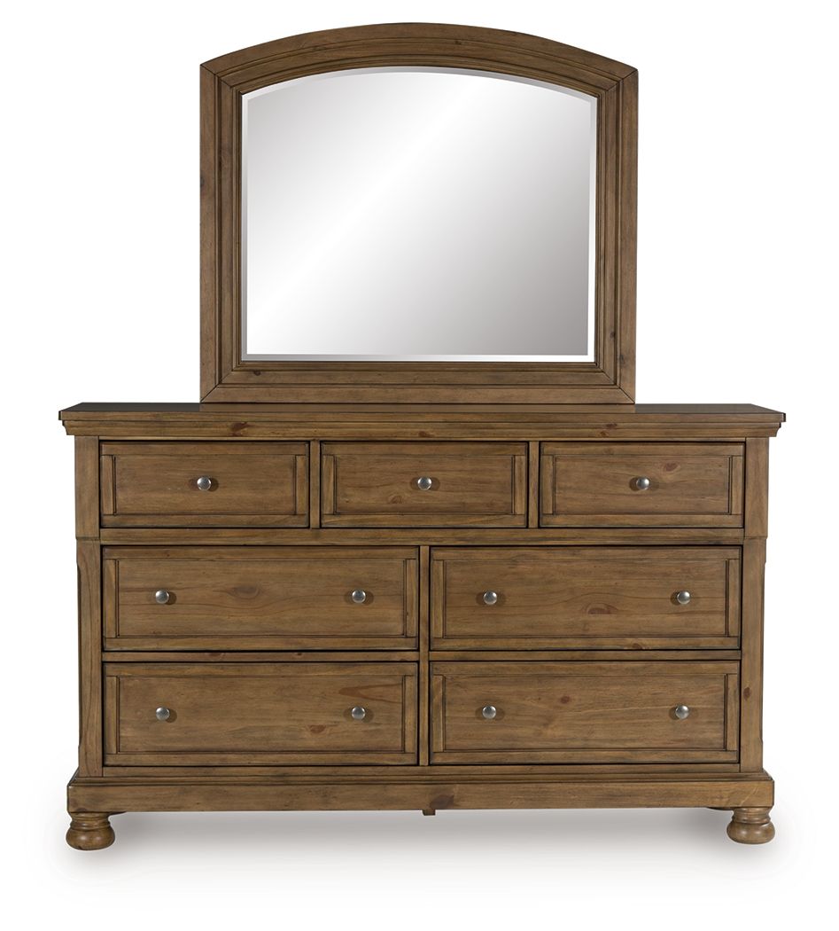Vandenmore - Dresser And Mirror - Medium Brown