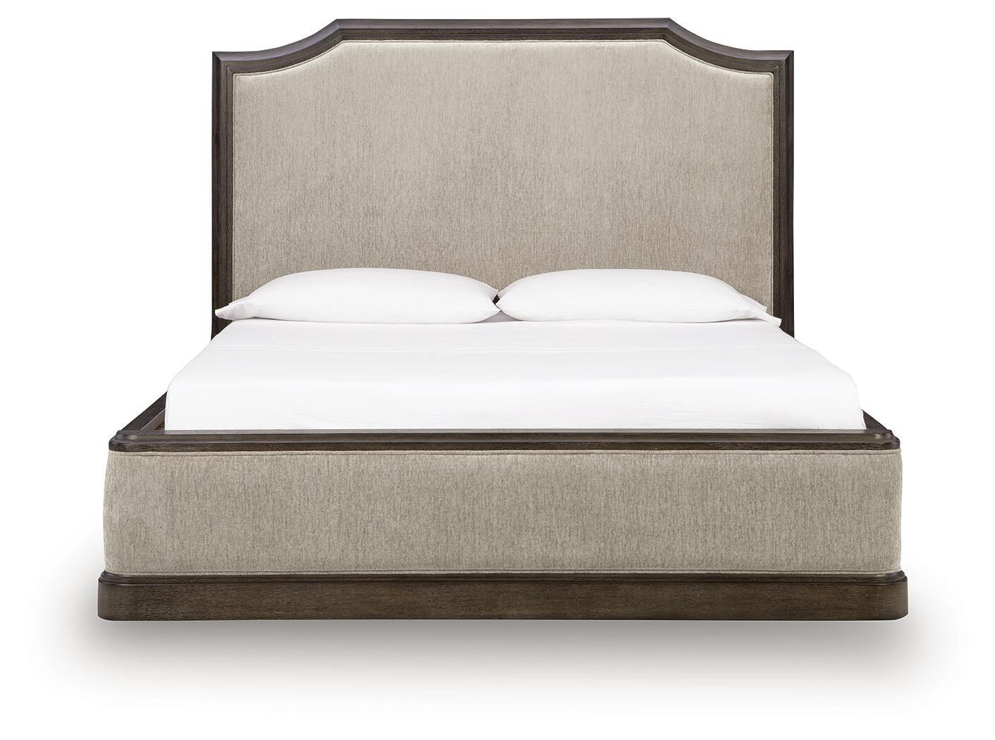 Bannette - King Upholstered Panel Bed - Dark Brown