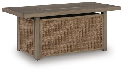 Revare Beach - Rectangular Fire Pit Table - Beige