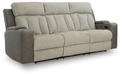 Stately Check - Power Reclining Sofa With Adj Headrest - Sisal