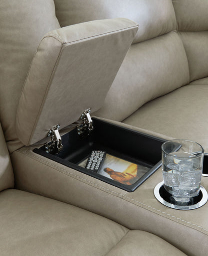 Brannigan - 7-Piece Reclining Sectional With 2 Storage Console - Pebble