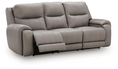 Trendsetter - Power Reclining Sofa With Audio Seating - Ash