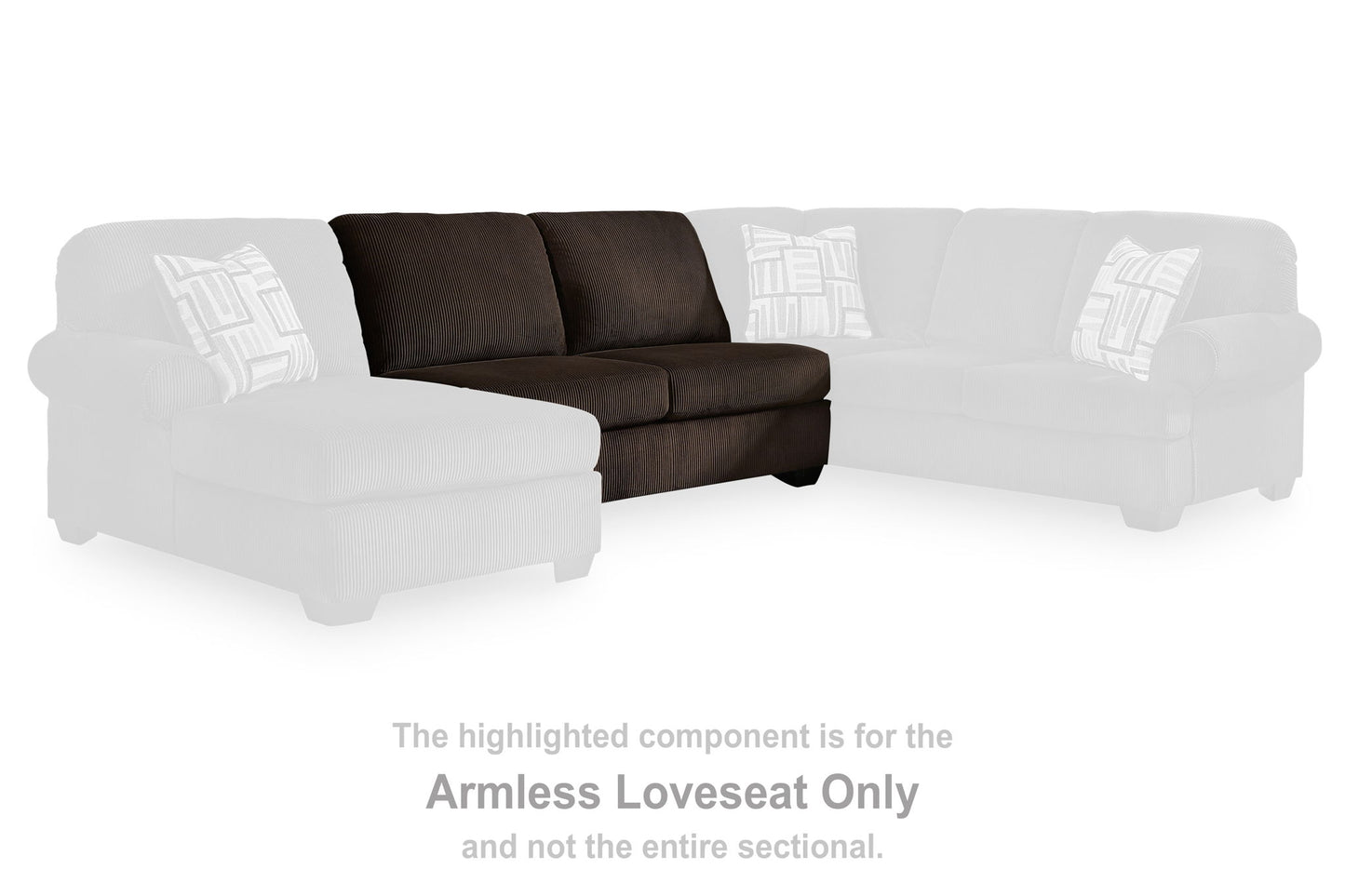 Landsings - Armless Loveseat - Chocolate