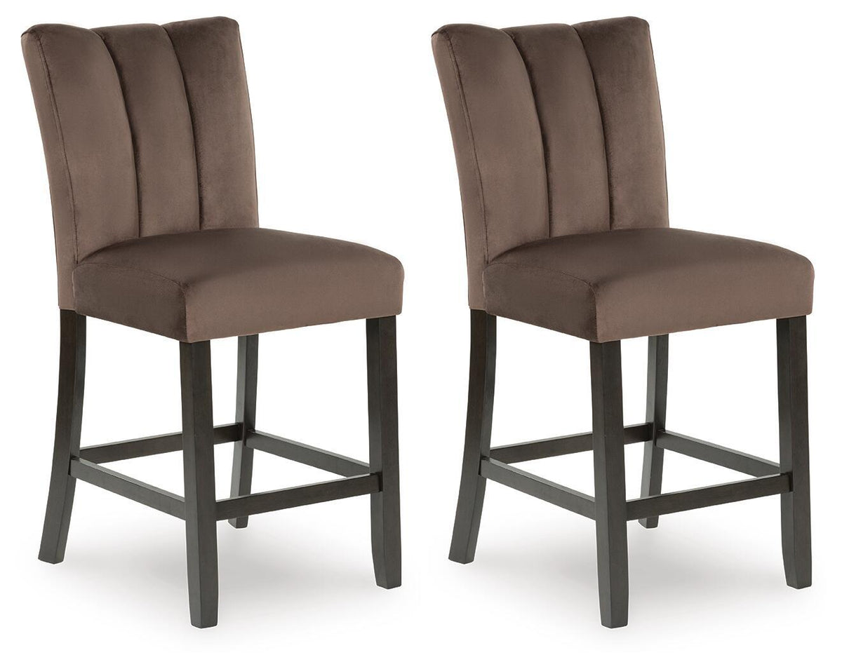 Jazmore - Upholstered Barstool (Set of 2) - Mocha