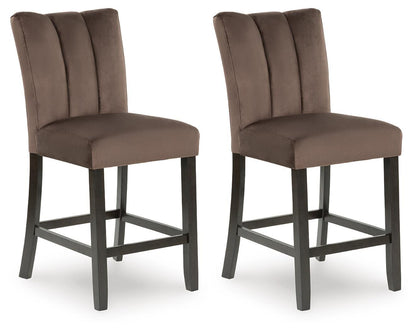 Jazmore - Upholstered Barstool (Set of 2) - Mocha