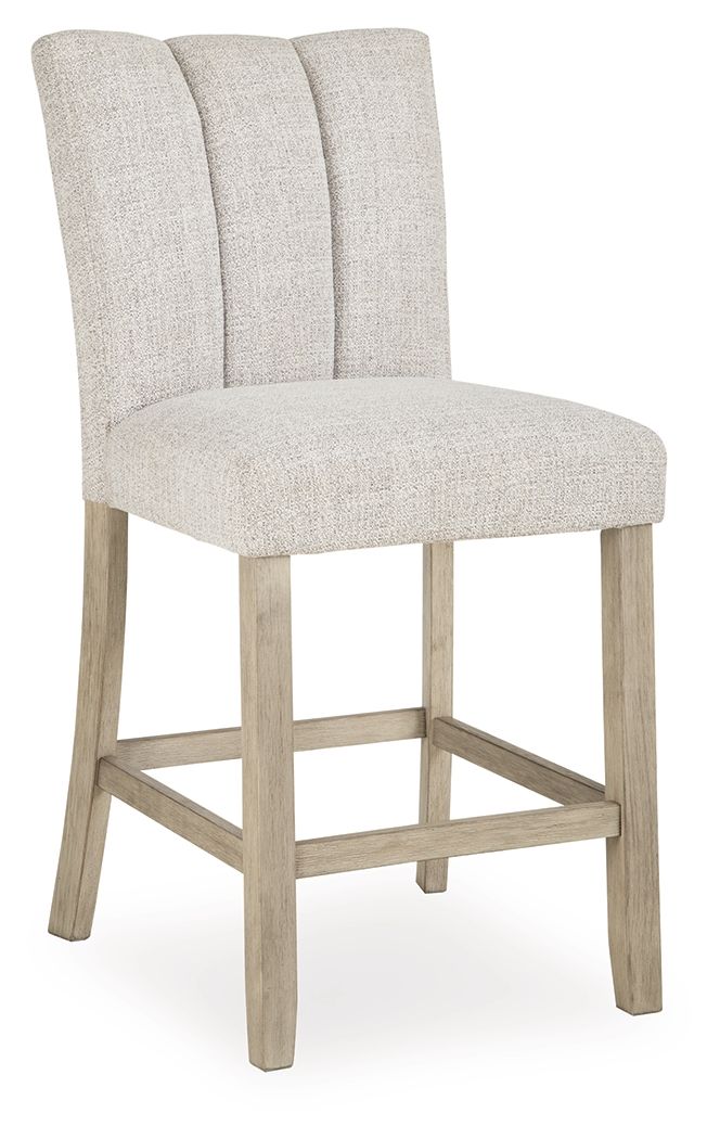 Karmenton - Upholstered Barstool (Set of 2) - Bisque