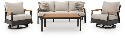 Carlsbad Beach - Sofa, Chairs, Table Set (Set of 4) - Dark Brown