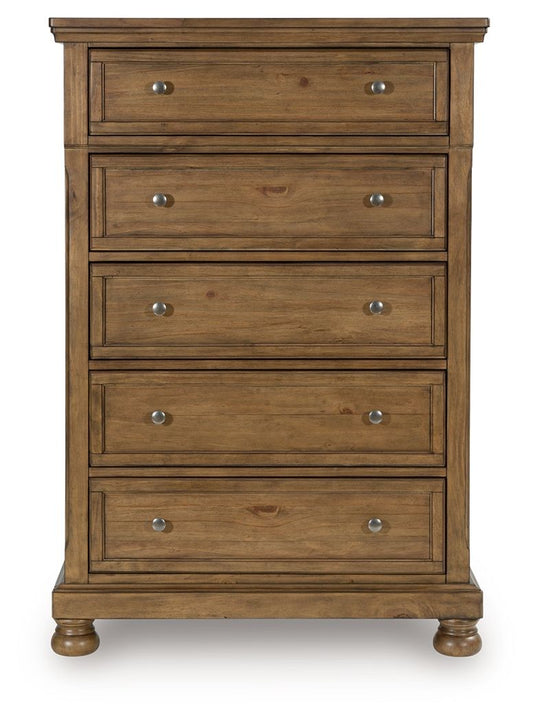 Vandenmore - Five Drawer Chest - Medium Brown