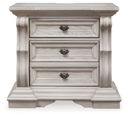 Andonhall - Three Drawer Night Stand - Antique White