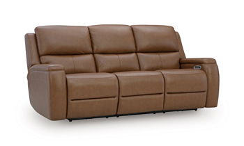 5Z-Hudson Heights - Power Reclining Sofa With Adjustable Headrest - Caramel