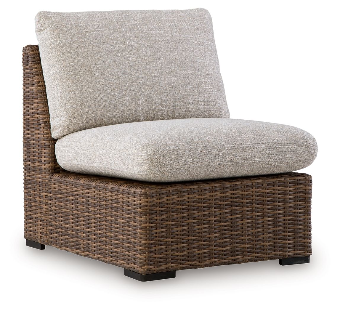 Angel Island - Armless Chair With Cushion - Beige / Brown
