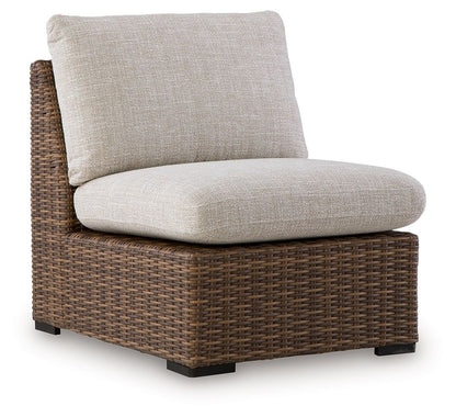 Angel Island - Armless Chair With Cushion - Beige / Brown