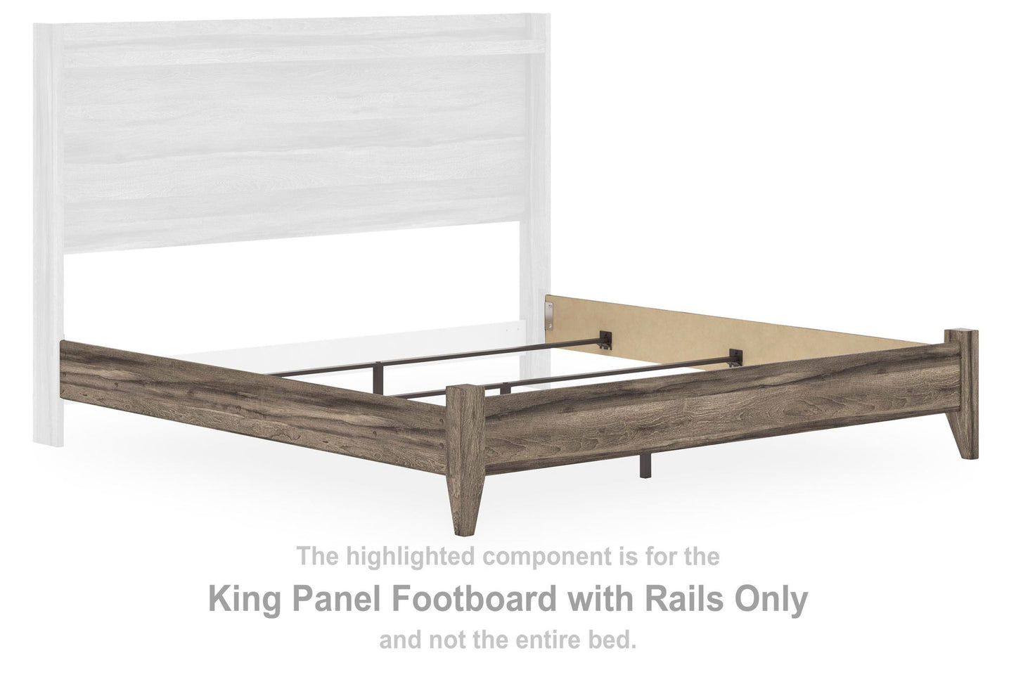 Baystorm - King Panel Footboard With Rails - Brown
