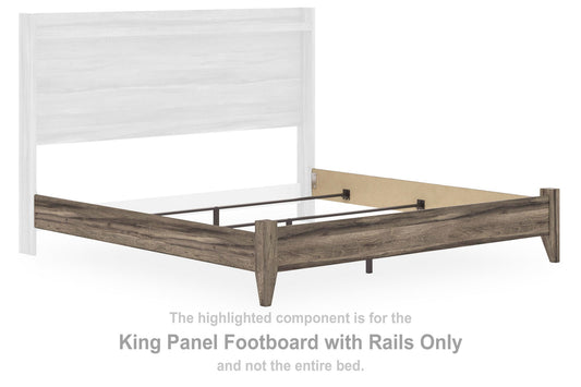 Baystorm - King Panel Footboard With Rails - Brown