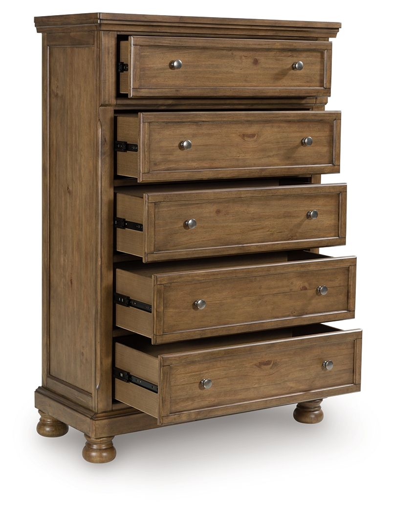 Vandenmore - Five Drawer Chest - Medium Brown
